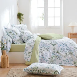 Housse de couette satin de coton (260 x 240 cm) Angèle Vert tilleul
