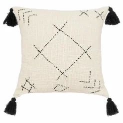 Housse de coussin carrée coton (40 x 40 cm) Stitch Beige