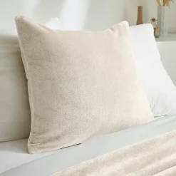 Housse de coussin carrée flanelle (60 x 60 cm) Didou Beige grège