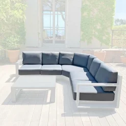 Housses de coussin de remplacement pour salon de jardin d'angle Elba Gris anthracite