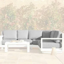 Housses de coussin de remplacement pour salon de jardin d'angle Elba Gris clair
