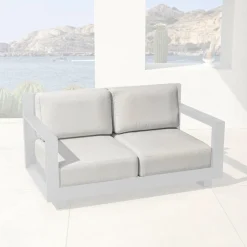 Housses de coussin de remplacement pour Canapé 2 places Elba Gris clair