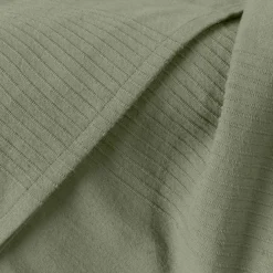 Jeté de lit coton tissé (130 x 160 cm) Léa Vert romarin