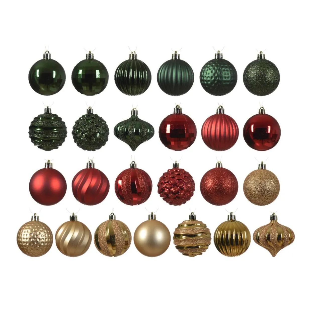 Kit de décoration de sapin de Noël Agéna Vert sapin, Rouge et Or