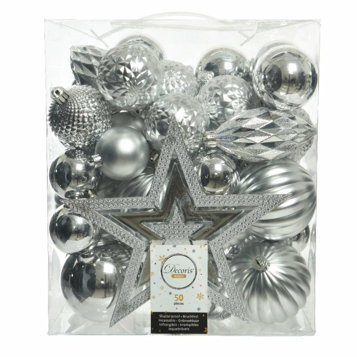 Kit de décoration de sapin de Noël Mély Argent