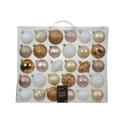 Kit de décoration de sapin de Noël Agéna Blanc, rose et or