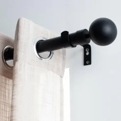 Kit de tringle extensible (L210 - L380 cm / D28 mm) Gaïa Noir