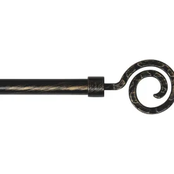 Kit de tringle rideau extensible (L210 - L380 cm / D19 mm) Demeure Noir