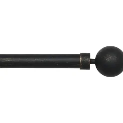 Kit de tringle rideau extensible (L120 - L210 cm / D28 mm) Gaïa Noir et or