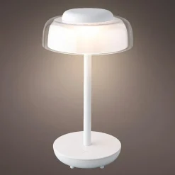 Lampe de table sans fil rechargeable USB 18 LED (H28 cm) Tribeca Blanc