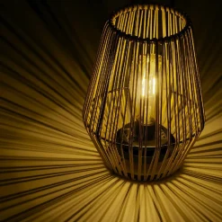 Lampe de table solaire LED (H23 cm) Calabre Doré