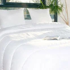 Lot Couette chaude anti-acariens (240 x 220 cm) + 2 Oreillers (60 x 60 cm) Comète Blanche