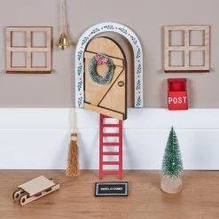 Lot de 10 accessoires déco en bois (H17 cm) Porte de petite souris Multicolore