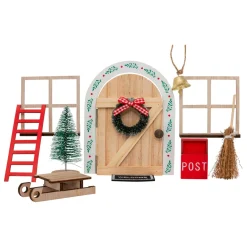 Lot de 10 accessoires déco en bois (H17 cm) Porte de petite souris Multicolore