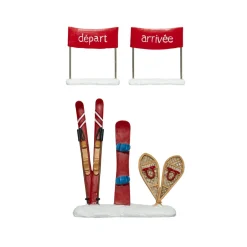 Lot de 3 accessoires (H10 cm) Sport d'hiver pour village
