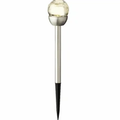 Lot de 6 bornes de jardin solaire (H24.5 cm) Verre craquelé Blanc chaud