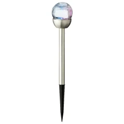 Lot de 6 bornes de jardin solaires (H24,5 cm) Verre craquelé Multicolore