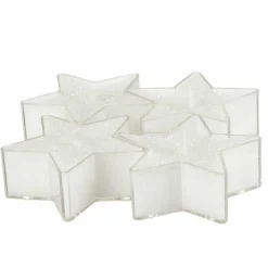 Lot de 4 bougies Etoiles Blanc