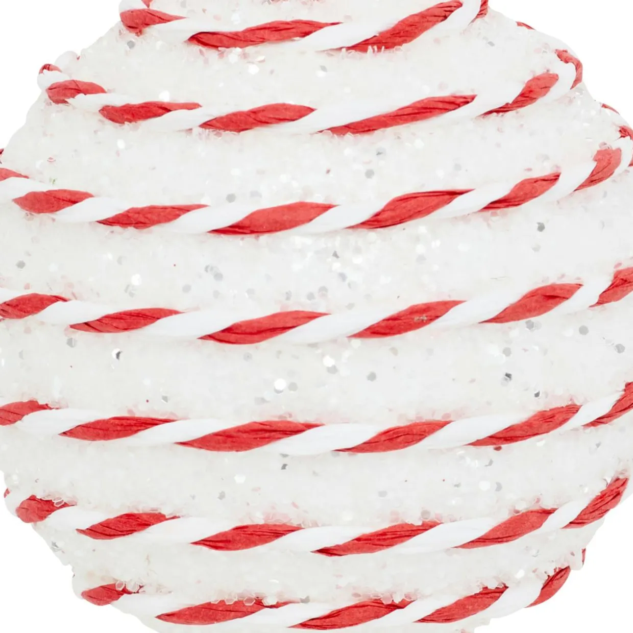 Lot de 22 boules de Noël assorties Rayé Fantaisie Rouge et Blanc
