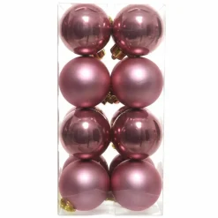 Lot de 16 boules de Noël (D40 mm) Aravis Vieux rose