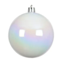 Lot de 16 boules de Noël (D40 mm) Aravis Blanc irisé