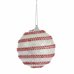 Lot de 12 boules de Noël (D80 mm) Venusa Rouge