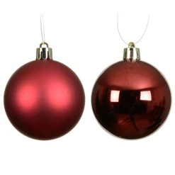 Lot de 6 boules de Noël (D80 mm) Aravis Bordeaux