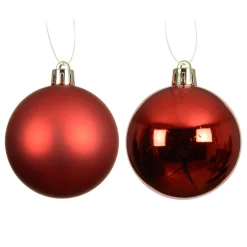 Lot de 6 boules de Noël (D80 mm) Aravis Rouge