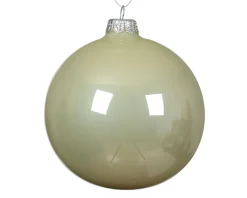 Lot de 6 boules de Noël en verre (D80 mm) Arctique brillante Menthe blanche