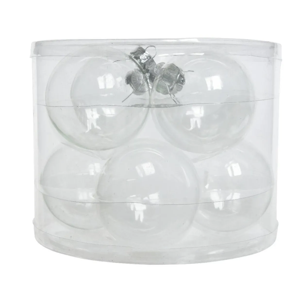 Lot de 8 boules de Noël en verre (D70 mm) Myst Transparent irisé