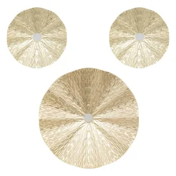 Lot de 3 décos murales métal (D33,5 cm) Leslie Or