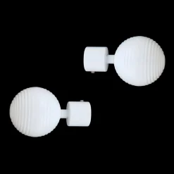 Lot de 2 embouts tringle (D20 mm) Jim Globe Blanc