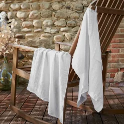 Lot de 2 essuie-mains gaze de coton (70 cm) Gaïa Gris nuage