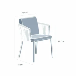 Lot de 2 fauteuils de jardin en aluminium Amalfi Blanc et taupe