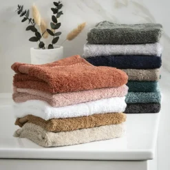 Lot de 2 gants de toilette coton bio (15 x 21 cm) Méline Terracotta