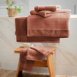 Lot de 2 gants de toilette coton bio (15 x 21 cm) Méline Terracotta