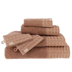 Lot de 2 gants de toilette coton (15 x 21 cm) Season Color Caramel