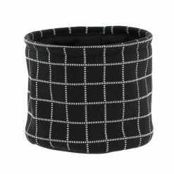 Lot de 3 paniers de rangement (H17 cm) Carreaux Noir