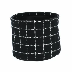 Lot de 3 paniers de rangement (H17 cm) Carreaux Noir