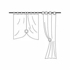 Lot de 2 pinces rideau pivotantes Stockholm Blanc