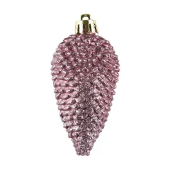 Lot de 6 pommes de pin à suspendre (H8 cm) Alpine Vieux rose