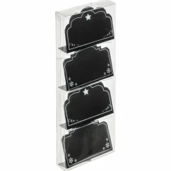 Lot de 4 porte-nom ou menu ardoise Noir