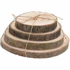 Lot de 4 rondins décoratifs Paulownia Naturel
