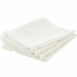 Lot de 4 serviettes coton (40 x 40 cm) Chambray Ecru
