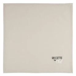 Lot de 2 serviettes coton (40 x 40 cm) Duo Beiges