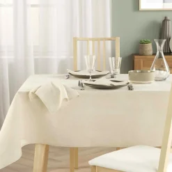 Lot de 3 serviettes en coton (40 x 40 cm) Serafine Ecru