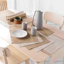 Lot de 2 sets de table jute (33 x 45 cm) Leny Beige