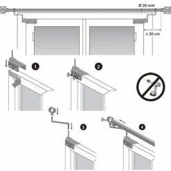 Lot de 2 supports Fix'vit (L180 - D20 mm) Noir