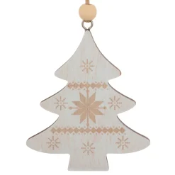 Lot de 2 suspensions en bois (H8 cm) Duo Savoyard Blanc et Rouge