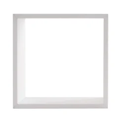 Lot de 3 étagères bois (H15-20-25 cm) Cube Blanc